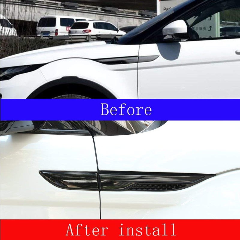 YIWANG ABS Chrome Side Door Fender Air Vent Outlet Trim for Land Rover Range Rover Evoque 2012-2018 Car Accessories (Gloss Black) - Image 2